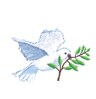 A dove carrying a branch.