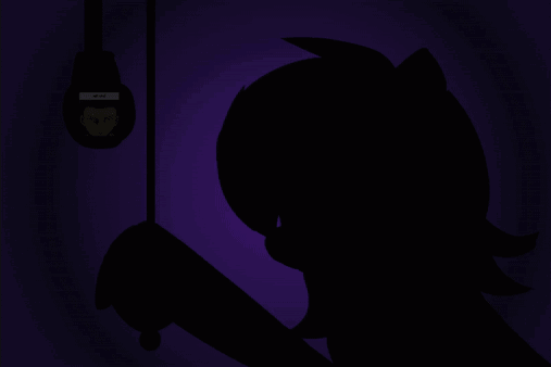 A gif of that same pony turning on a light