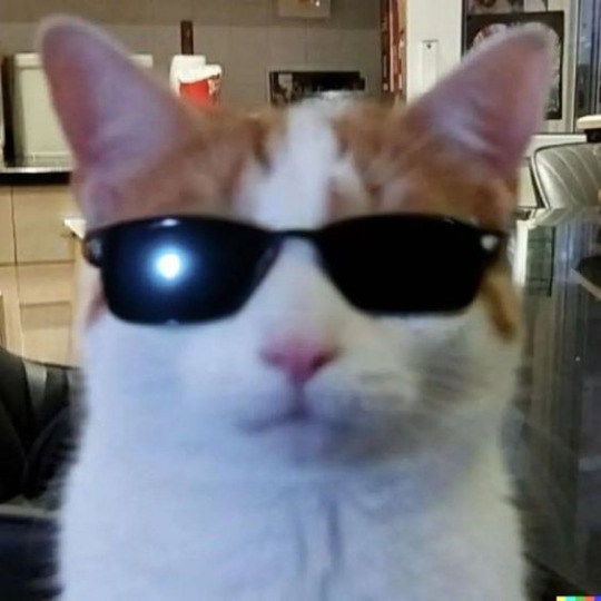 A cat wearing sunglasses.