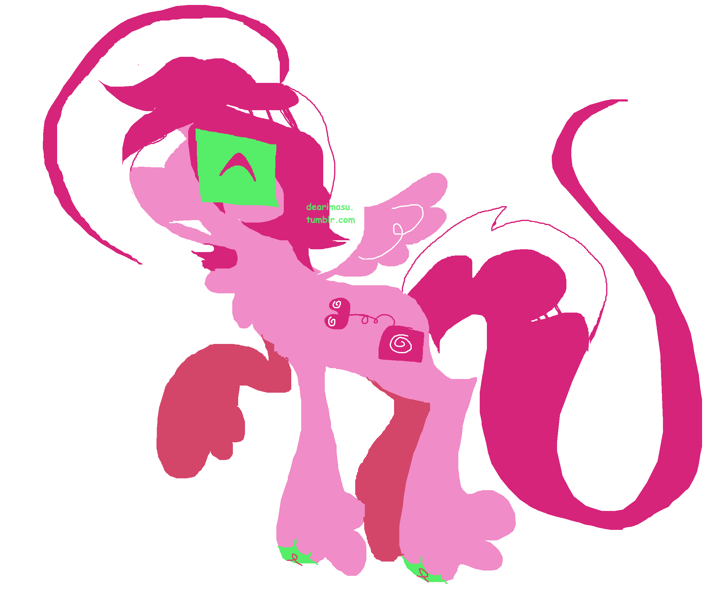 A drawing of emery as a pony.