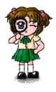 An anime girl with a spyglass.